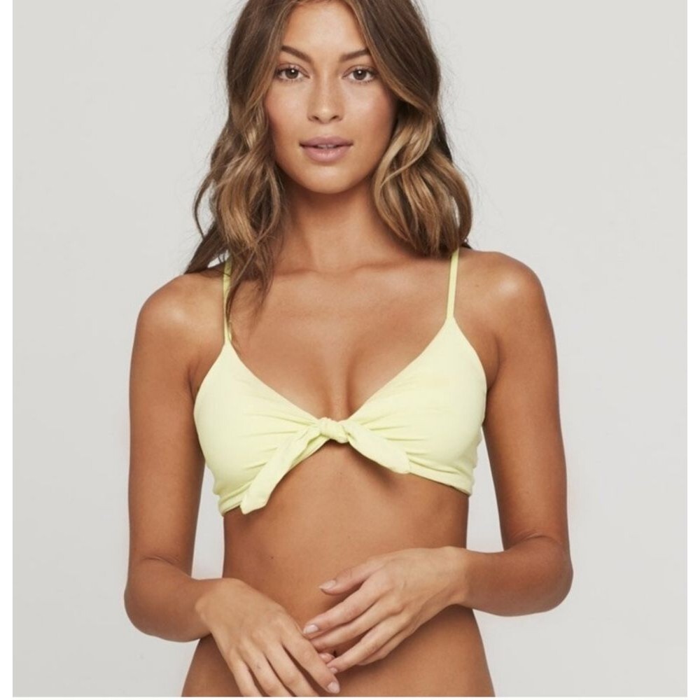 NWT L*Space Flashback Bikini Bow Top Lemonade D Cup